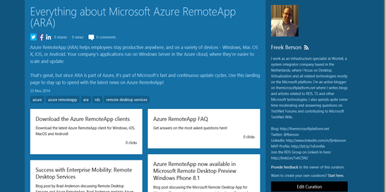 Microsoft Azure RemoteApp (ARA) on Curah!