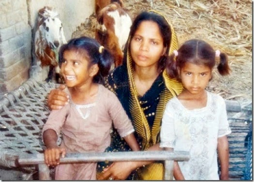 Asia Bibi MOTHER OF FIVE WITH TWO OF HER CHILDREN