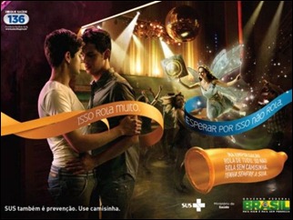 Imagem de campanha de prevenção da aids para o carnaval 2012 posteriormente substituída (Foto: Reprodução/BBC Brasil)