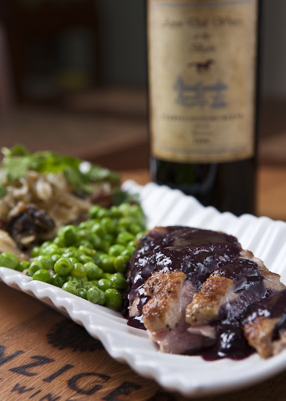 Pan Seared Duck Breast Wine and Blueberry Reduction-1