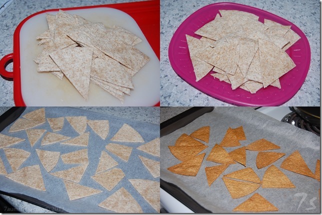 Whole wheat baked tortilla chips process