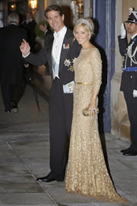 El príncipe Pablo y su esposa, la princesa Marie Chantal, sin duda una de las más elegantes de la noche
