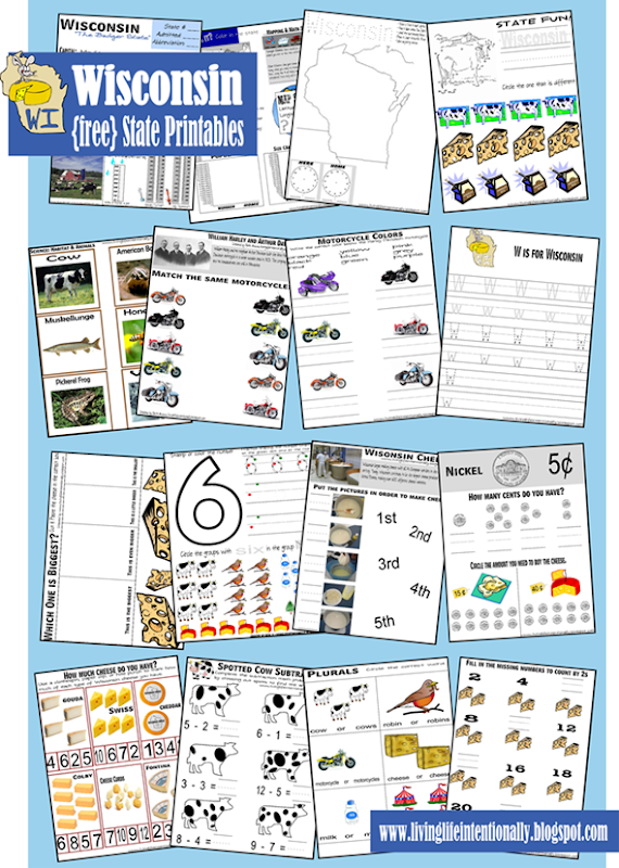 free Wisconsin State Printables