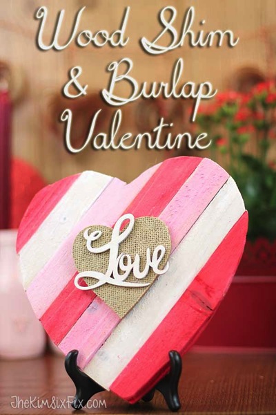Wood Shim and Burlap Valentine Heart