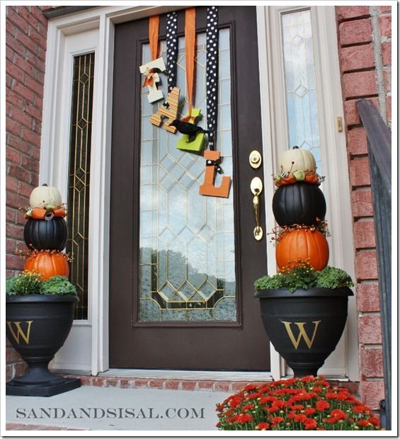 Countdown to Fall Party- Front Porch & Door Decor - Sand and Sisal