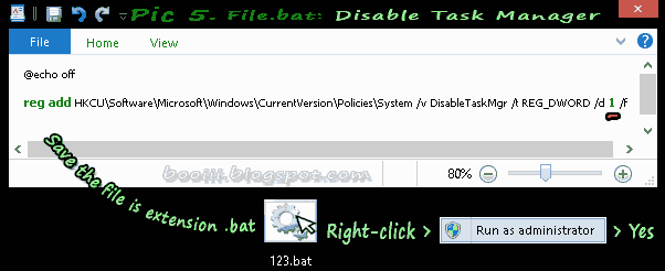 Disable Task Manager with batch file
