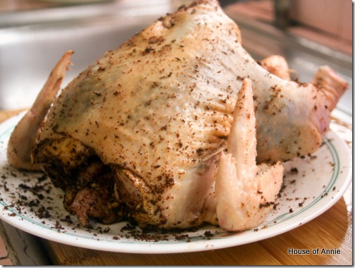 Guinness Beer Can Chicken rubbed