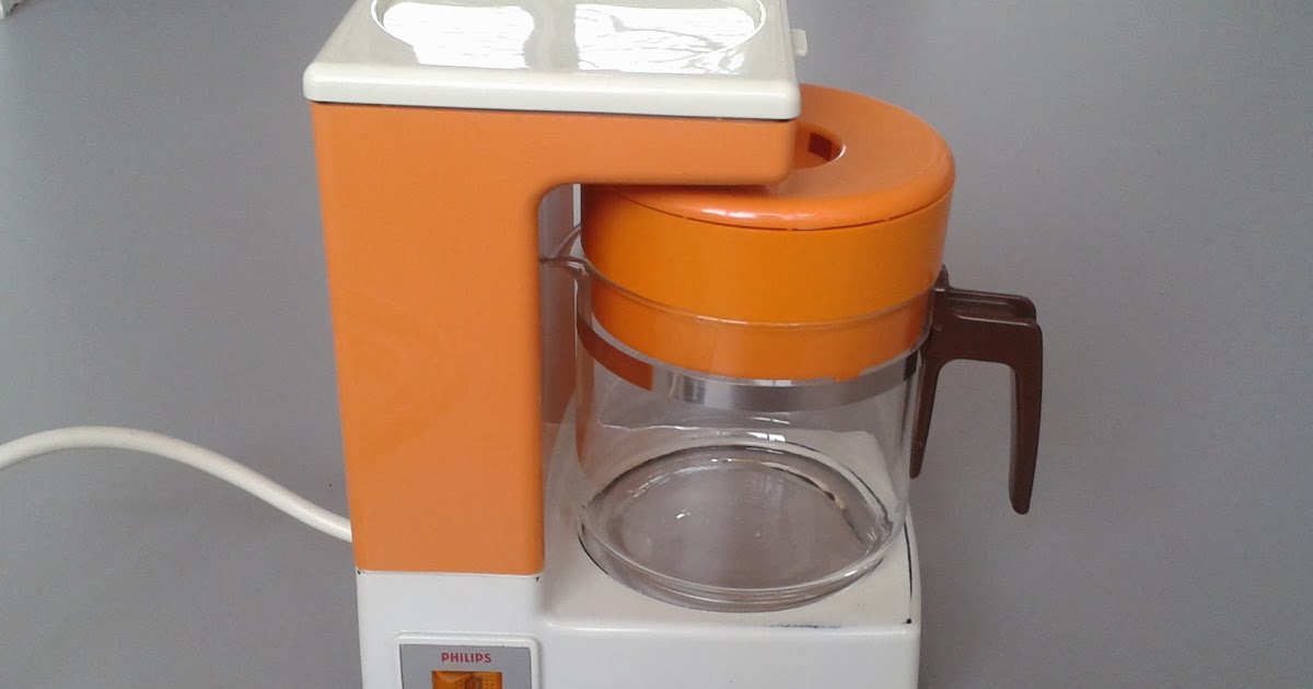 Oranje klein retro Philips koffiezetter