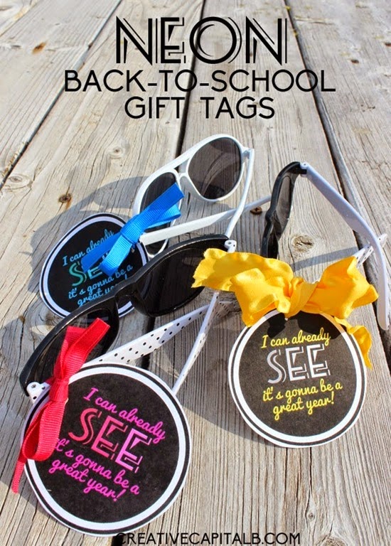 Back to School Neon Teacher Gift Tags