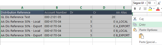 Excel - Data Set