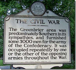 The Civil War marker in Lewisburg, WV - Greenbrier County
