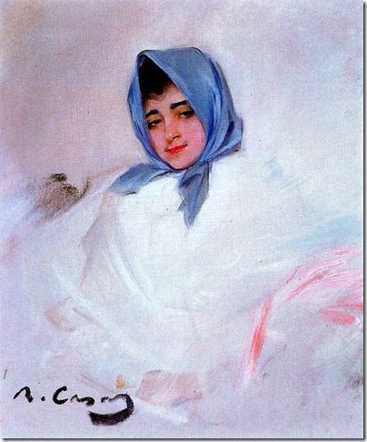 ramon casas i carbo_Joven con pañuelo azul (1903)