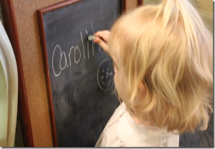 caroline is not really writing her name