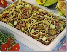 Spaghetti con ragù e zucchine
