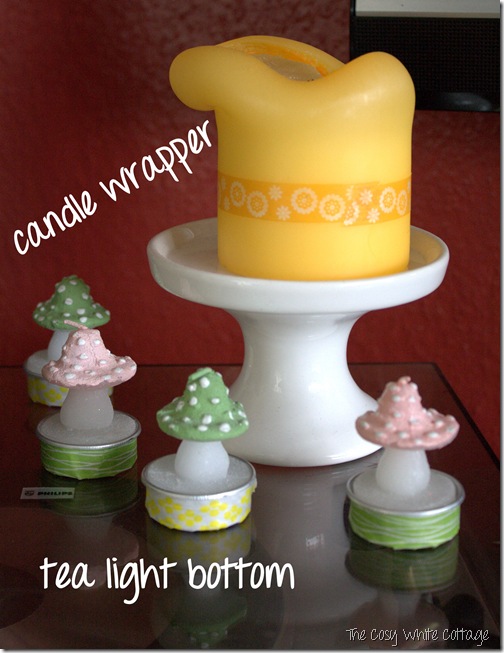 Candle wrapper and tea light bottom
