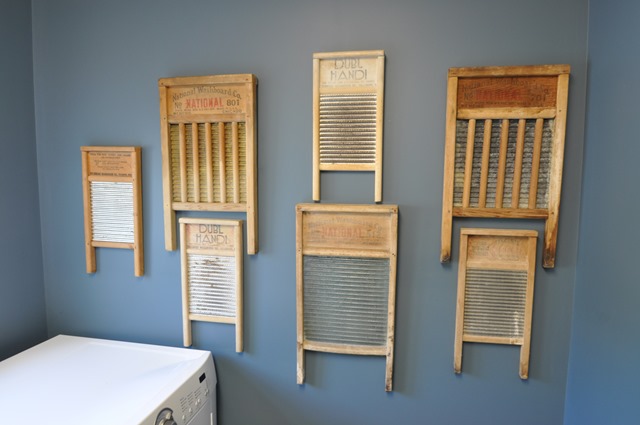 Vintage Washboards in Laundry Room