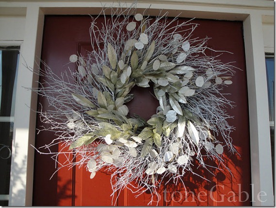 Winter wreath--willow wreath with silver leaves