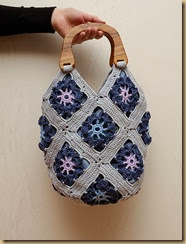 crochet blue-white bag