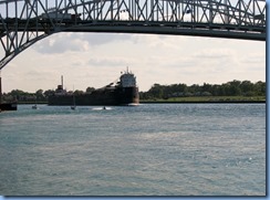 3653 Ontario Sarnia - Blue Water Bridge over St Clair River - John D. Leitch lake freighter