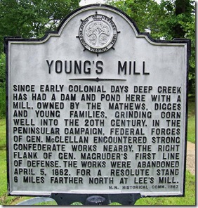 Second Young's Mill marker in Newport News, VA