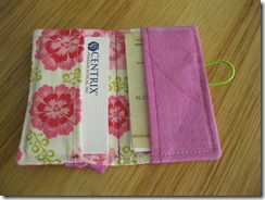 making a business card holder from fabric
