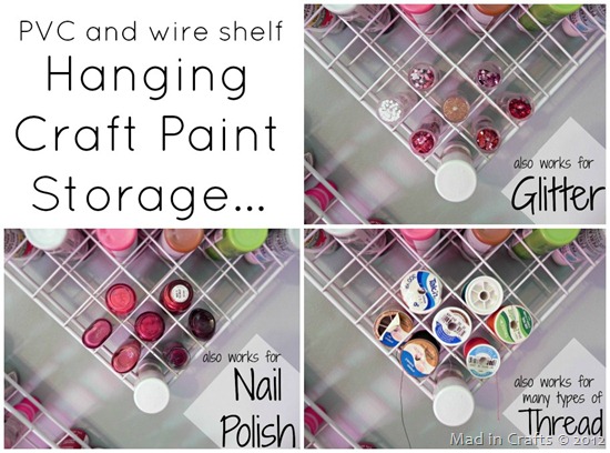collage of other uses for the hanging paint storage 