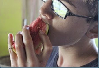 Benjamin enjoying guava for 6-21 Benjamin enjoying guava for 6-21