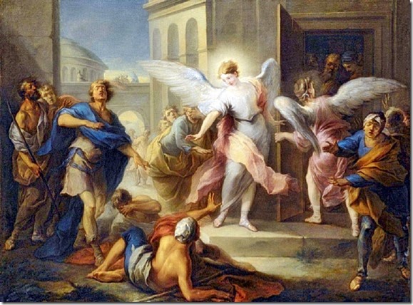 Sodomites struck blind for angelic attempted rape