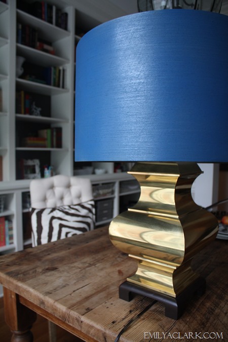 My 1 Brass Lamp A Spray Painted Shade Emily Clark 1 Brass Lamp A Spray Painted Shade, Fabric Paint For Lamp Shades