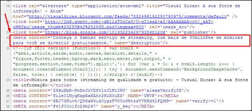 Como definir metatags diretamente no Blogger - Visual Dicas