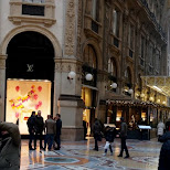 caught some action in this panorama of Galleria Vittorio Emanuele II in Milan, Italy 