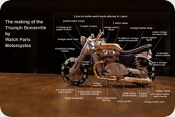 motocicletas hechas con piezas de reloj detalles