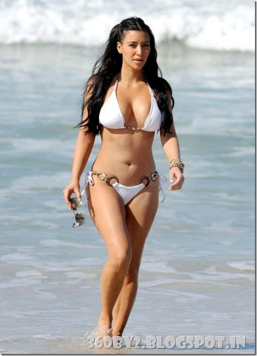 Hollywood Hot Swimmer Model Kim Kardashian sexy Wallpaper