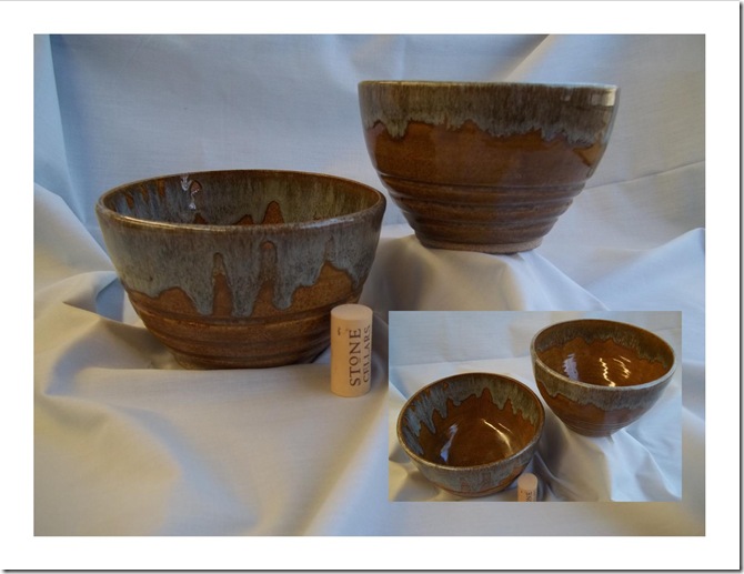Blue and Brown Bowls - Set of 2