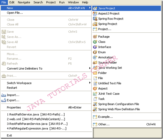 create java project