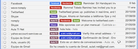 Etiquetas en Gmail