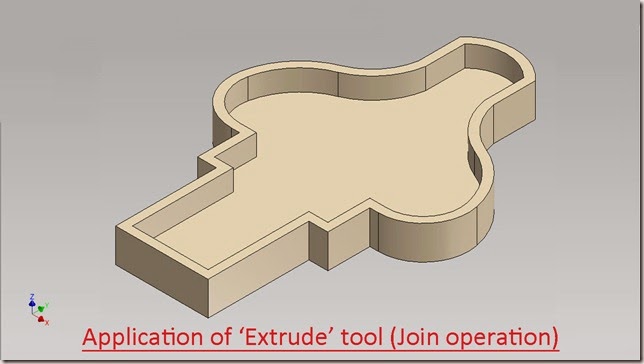Application of ‘Extrude’ tool (Join operation)