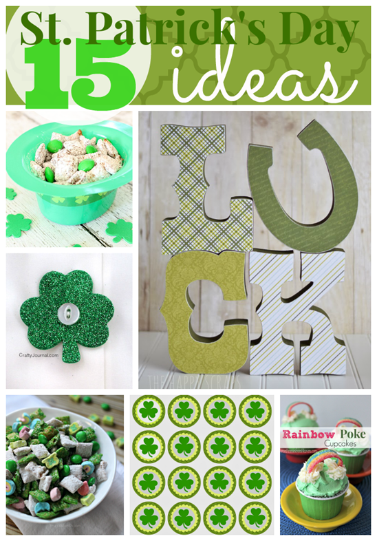15 St. Patrick's Day Ideas at GingerSnapCrafts.com #StPatricksDay #green #linkparty #features