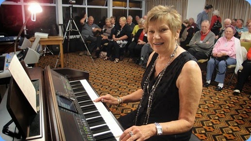 Our guest artist, Carole Littlejohn playing our Clavinova CVP-509. Photo courtesy of Dennis Lyons