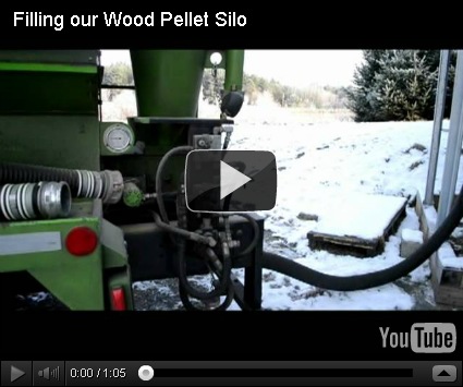 filling a wood pellet silo