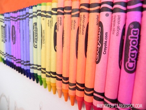 intense double rainbow of crayons
