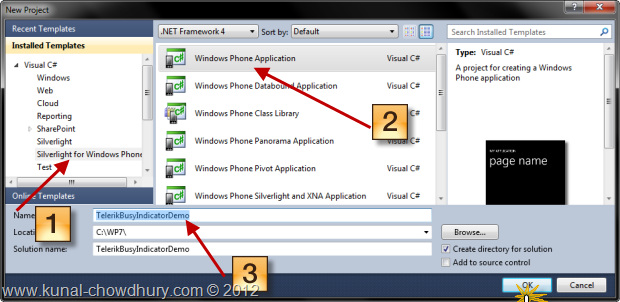 Create WP7 Project Create WP7 Project