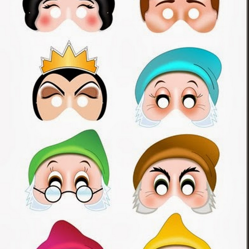 Máscaras para imprimir Blanca Nieves y los 7 enanitos