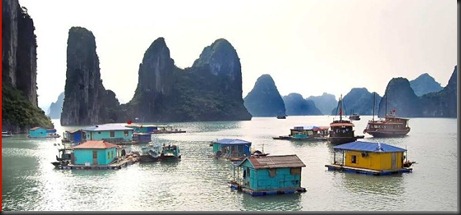 Village in the Halong Bay