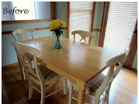 painted dining room furniture before and after