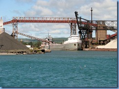 5013 Michigan - Sault Sainte Marie, MI -  St Marys River - Soo Locks Boat Tours - Algoma Steel Company, Sault Sainte Marie Canada and the lake freighter Michipicoten