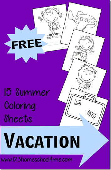 FREE coloring pages for kids - summer vacation coloring sheets are a great toddler and preschool kids activity. FREE coloring pages for kids - summer vacation coloring sheets are a great toddler and preschool kids activity.