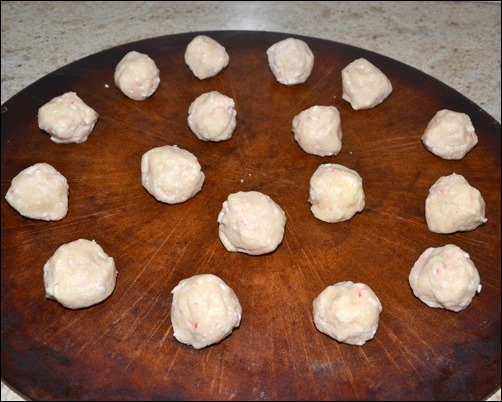 unbaked peppermint snowball cookies