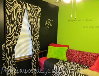 Teen Bedroom Zebra Print {CAMEO July Promotion