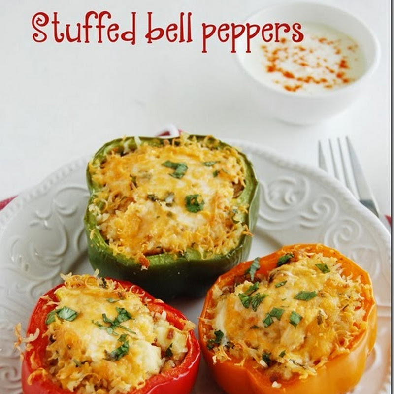 Stuffed bell peppers with rice filling